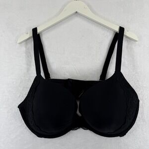 Torrid Curve Push Up Plunge‎ Black Lace Trim Bra Size 42DDD